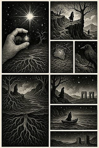 Surreal Dreamscape in Nine Panels'
