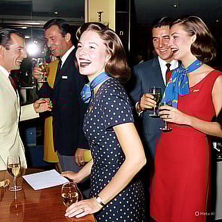 Pan Am flight crew office party, circa 1979'