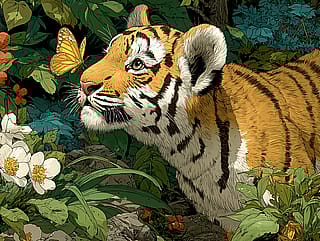 Tiger Cubs & Butterflies'