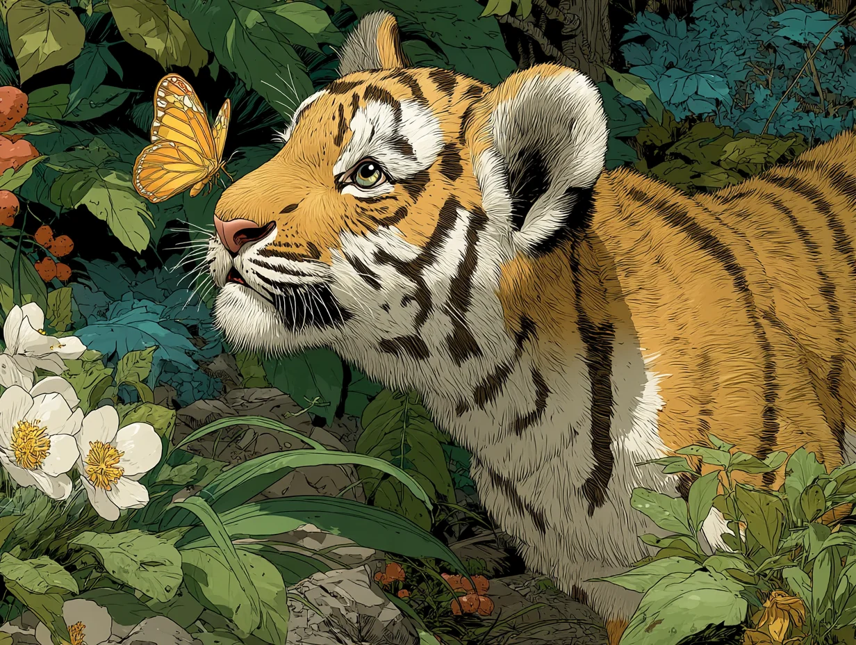 Tiger Cubs & Butterflies picture 1 of 10