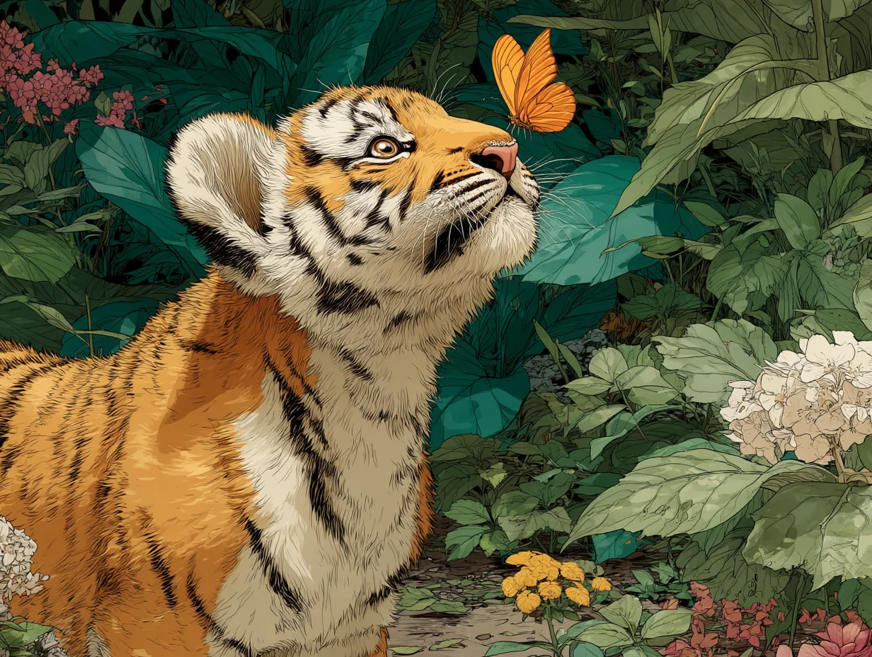 Tiger Cubs & Butterflies picture 2 of 10