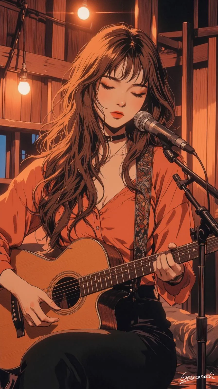 🎶 Lost in the moment – A soft-lit evening with my guitar and soul. / Phone Wallpaper Archives picture 1 of 1