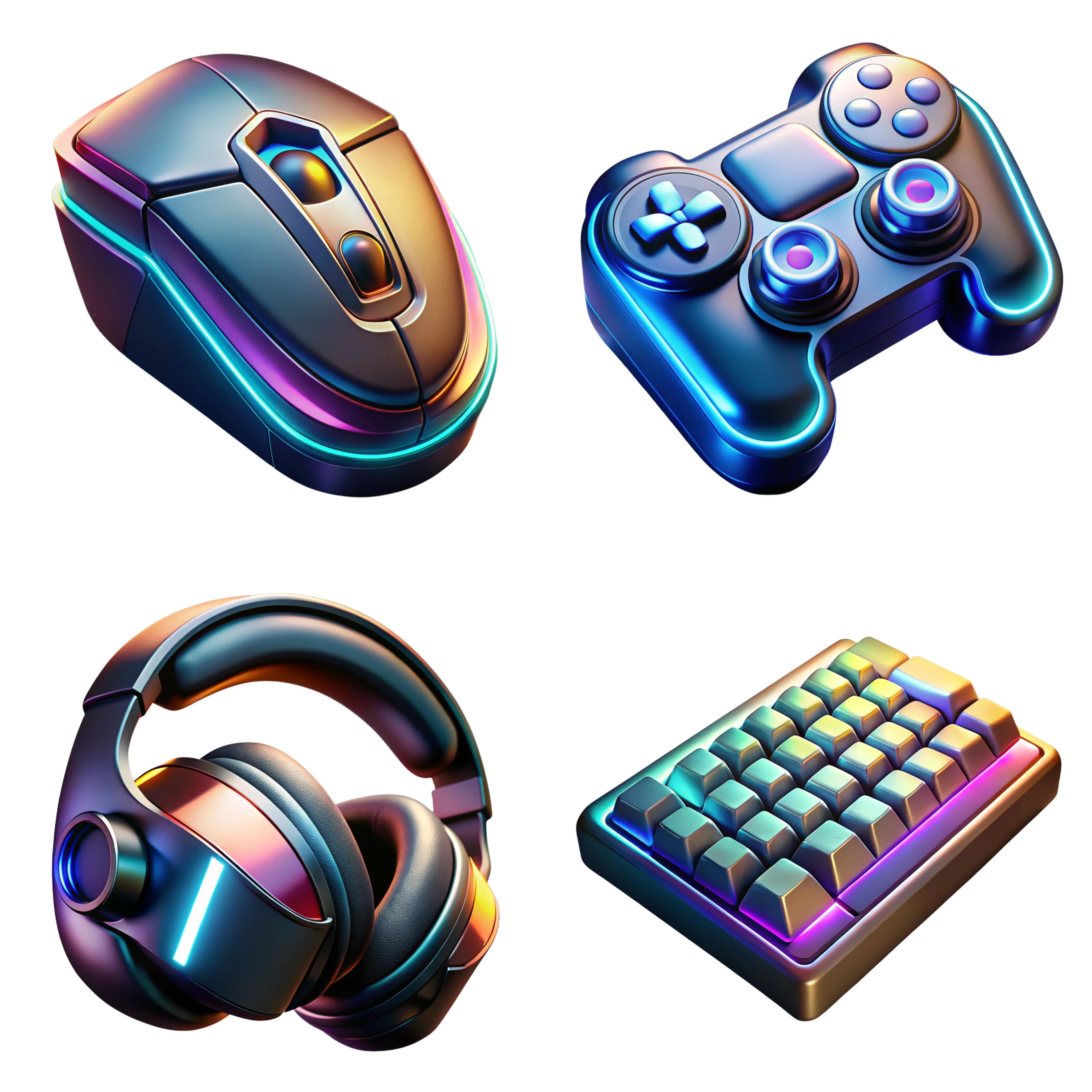 Made a full gamer-style 3D icon set in 15 minutes with AI picture 1 of 2