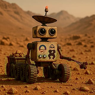 In honor of Curiosity, the forgotten robot explorer sent to Mars in 2012, still tirelessly working, silently wandering the red planet, all alone, and lonely. (Curiosity's actual photo on the 2nd slide.)'