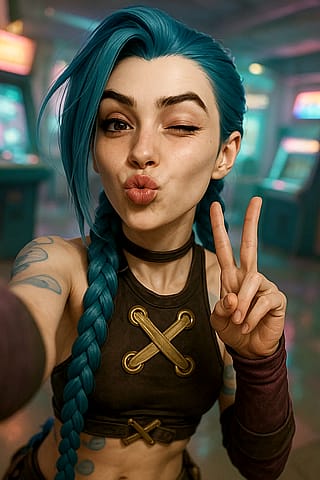 Jinx's Playful Selfie'