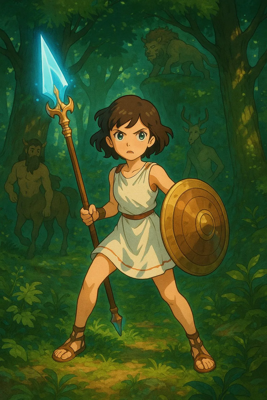 Young Greek warrior in an enchanted forest picture 1 of 1