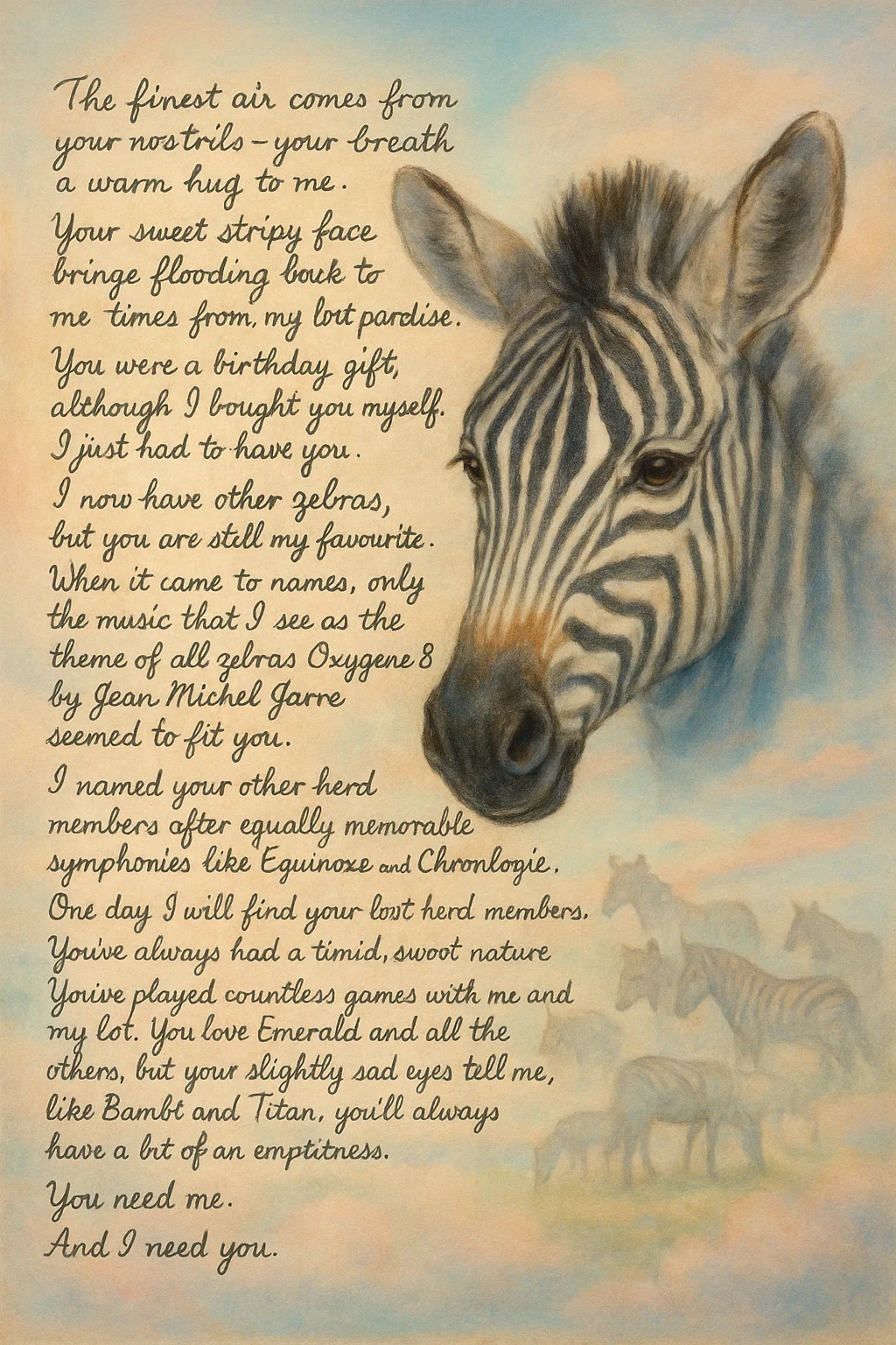 Poem for my Plush Zebra Oxygene picture 1 of 1