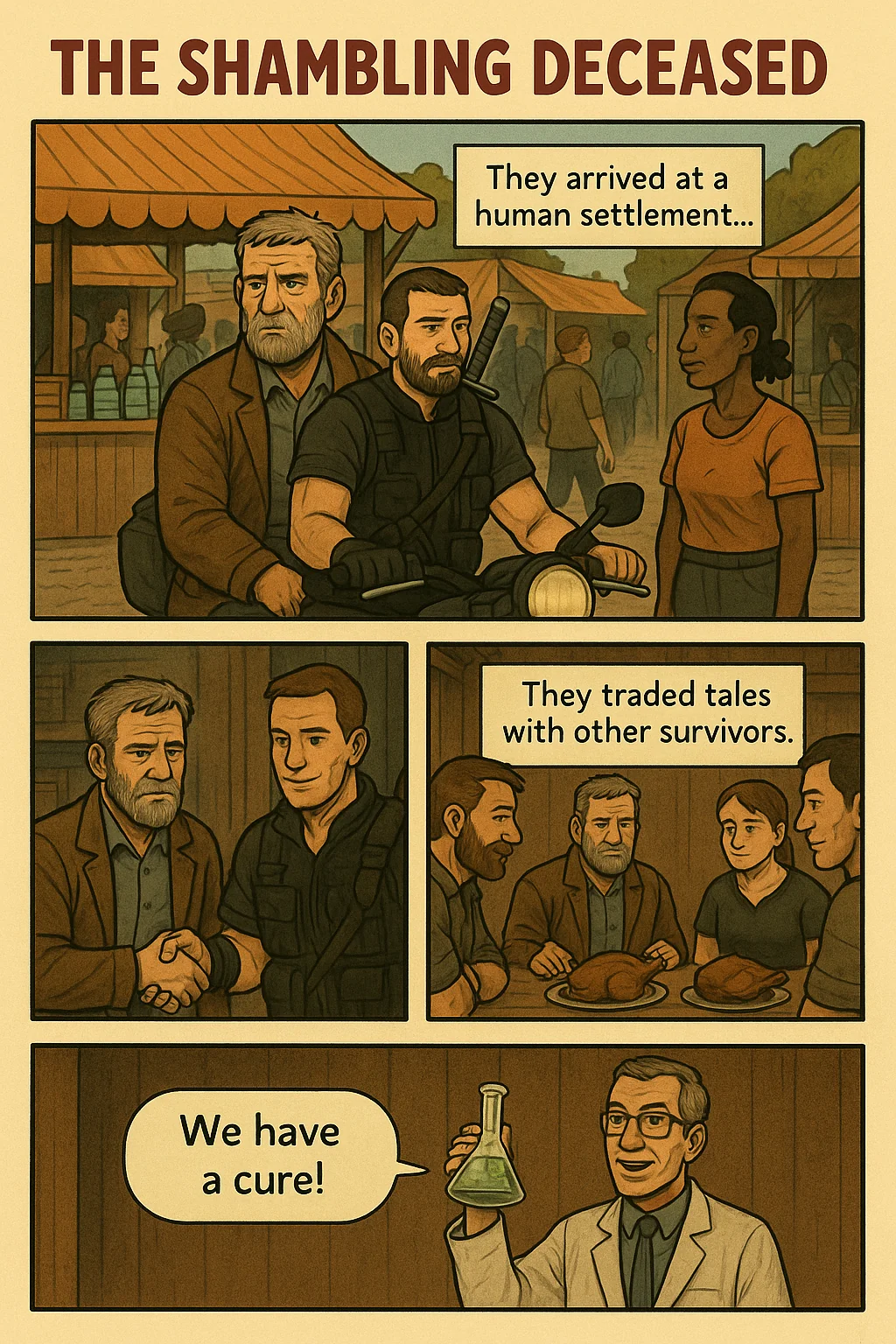"The Shambling Deceased" a parody zombie comic made with AI. picture 5 of 14