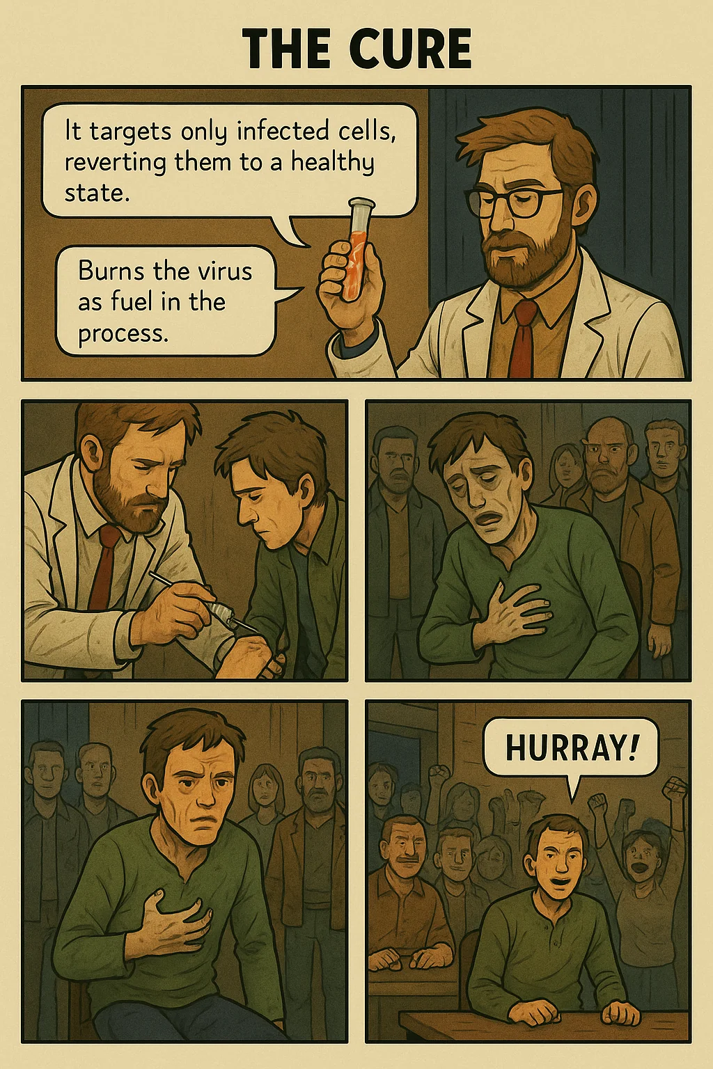 "The Shambling Deceased" a parody zombie comic made with AI. picture 7 of 14