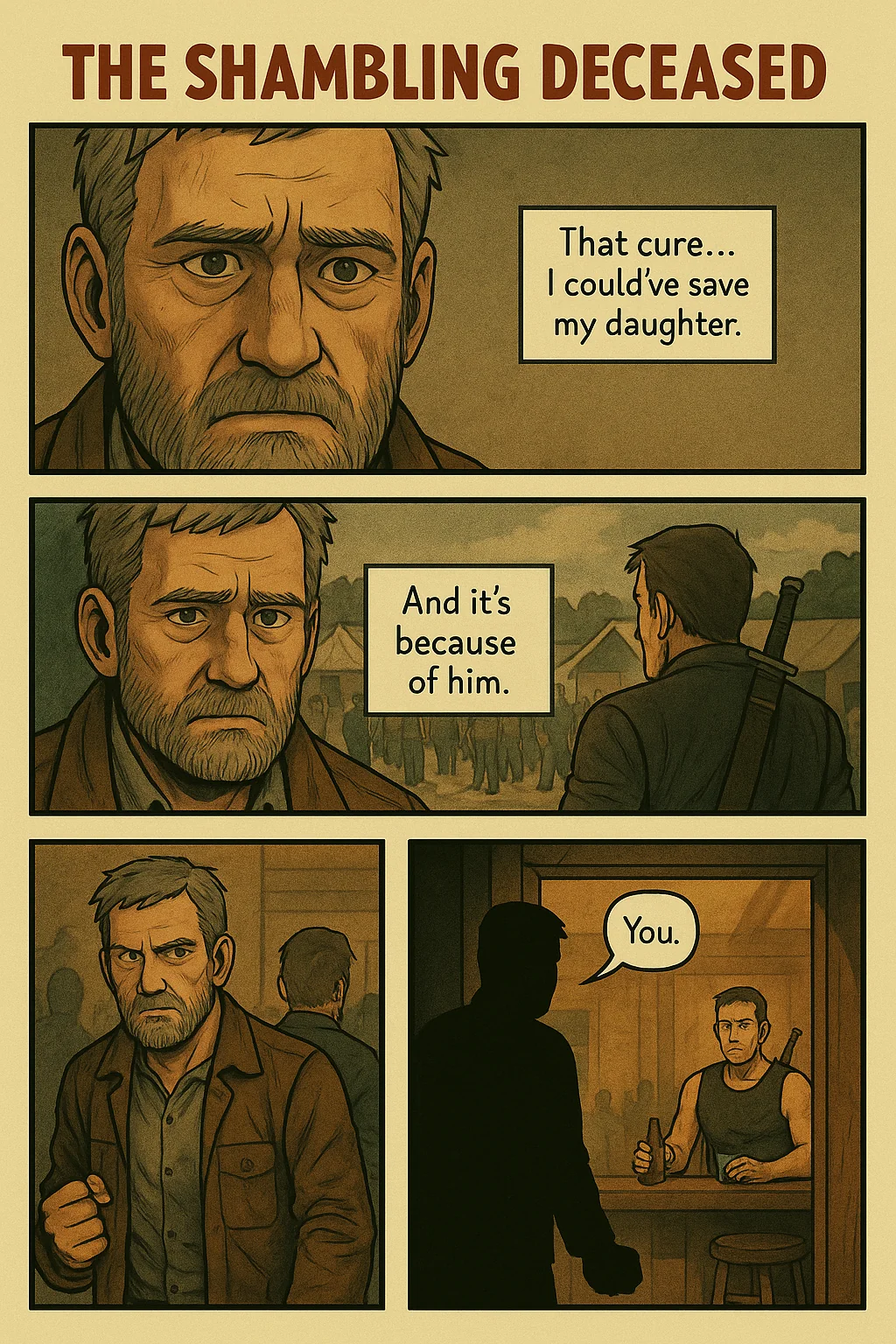"The Shambling Deceased" a parody zombie comic made with AI. picture 10 of 14