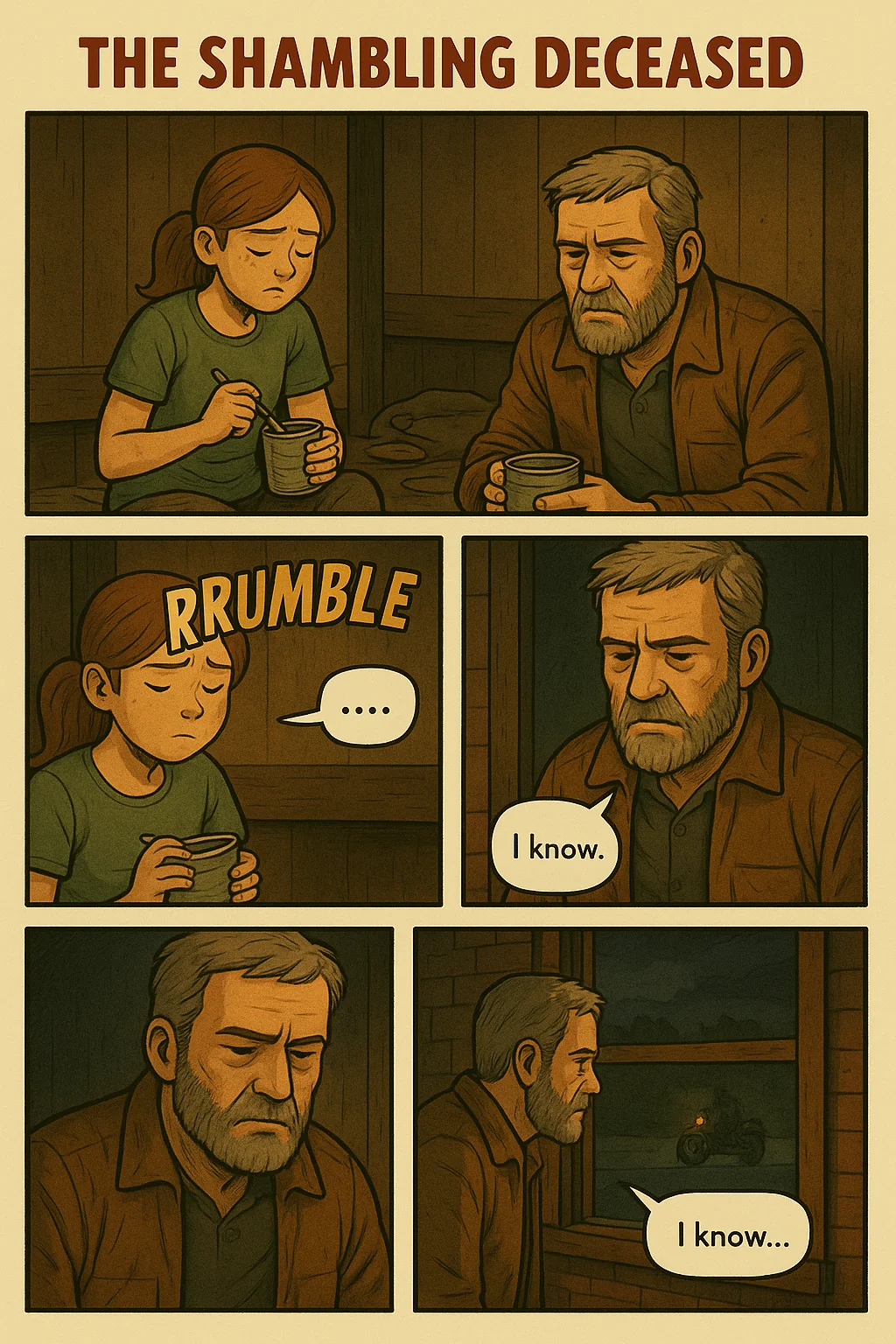 "The Shambling Deceased" a parody zombie comic made with AI. picture 11 of 14