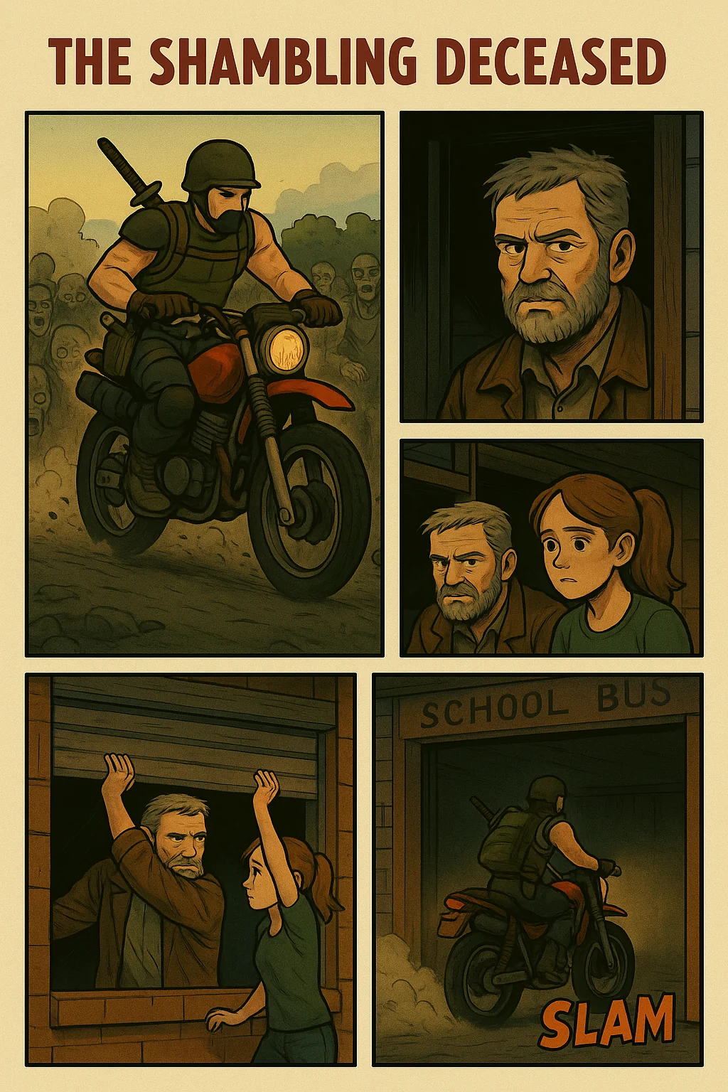 "The Shambling Deceased" a parody zombie comic made with AI. picture 14 of 14