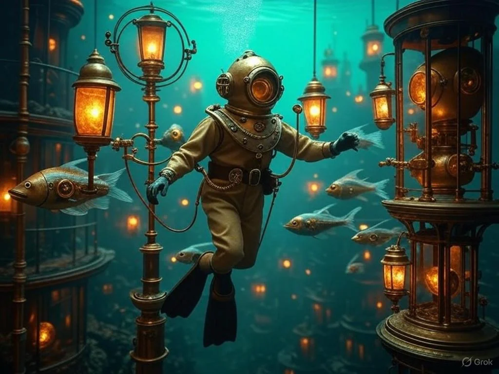 Diving into a Steampunk Abyss: What Secrets Lie in This Underwater City? picture 1 of 1