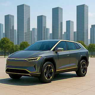 Concept: Rivian Regal 2027. Comes in self-driving model, electric, electric-hybrid, and regular gas hybrid. Bullet-proof, with drones.'