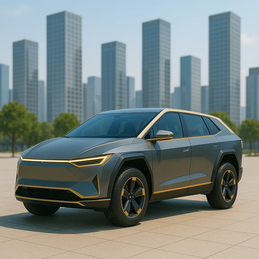Concept: Rivian Regal 2027. Comes in self-driving model, electric, electric-hybrid, and regular gas hybrid. Bullet-proof, with drones. picture 1 of 1