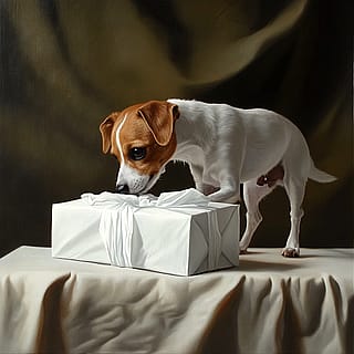 Canine Curiosity Meets Canvas'