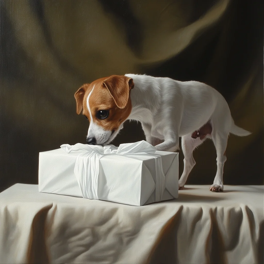 Canine Curiosity Meets Canvas picture 1 of 1