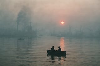 Monet's Impressionist Sunrise. I've figured out the best way to prompt for turning art into photos, see description'