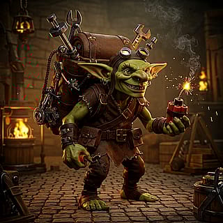 Snaggle Bolt, a Goblin Engineer'