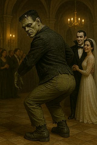 Frankenstein likes to get down at weddings'