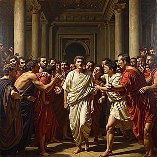 "The assassination of Julius Caesar in a Reinassance painting style" - Love making historical pieces!'