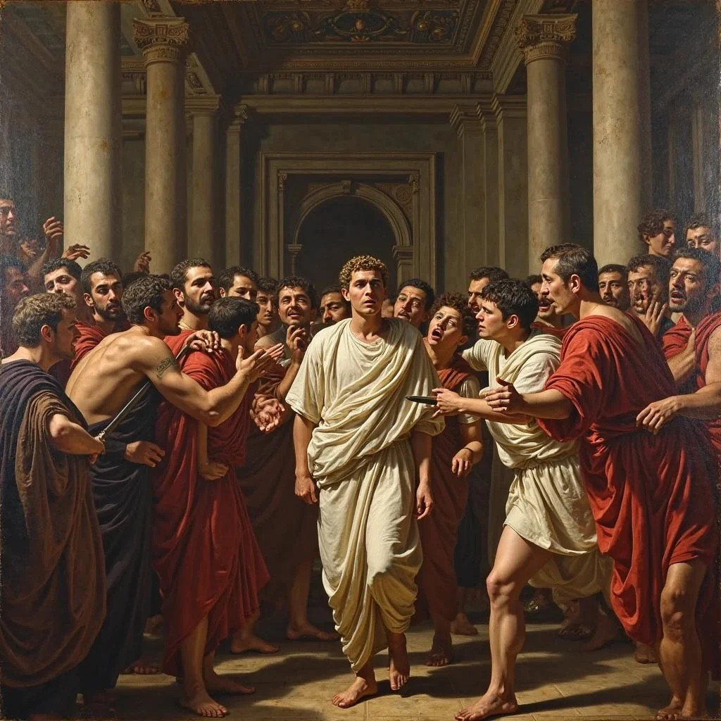 "The assassination of Julius Caesar in a Reinassance painting style" - Love making historical pieces! picture 1 of 2
