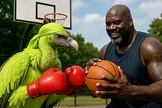 A not-so-friendly game of basketball'