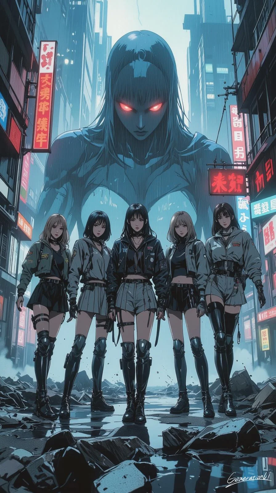 The Giant Shadow and the Girl Squad / Phone Wallpaper Archives picture 1 of 1