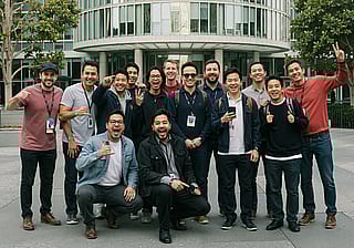 A group photo of silicon valley tech bros'