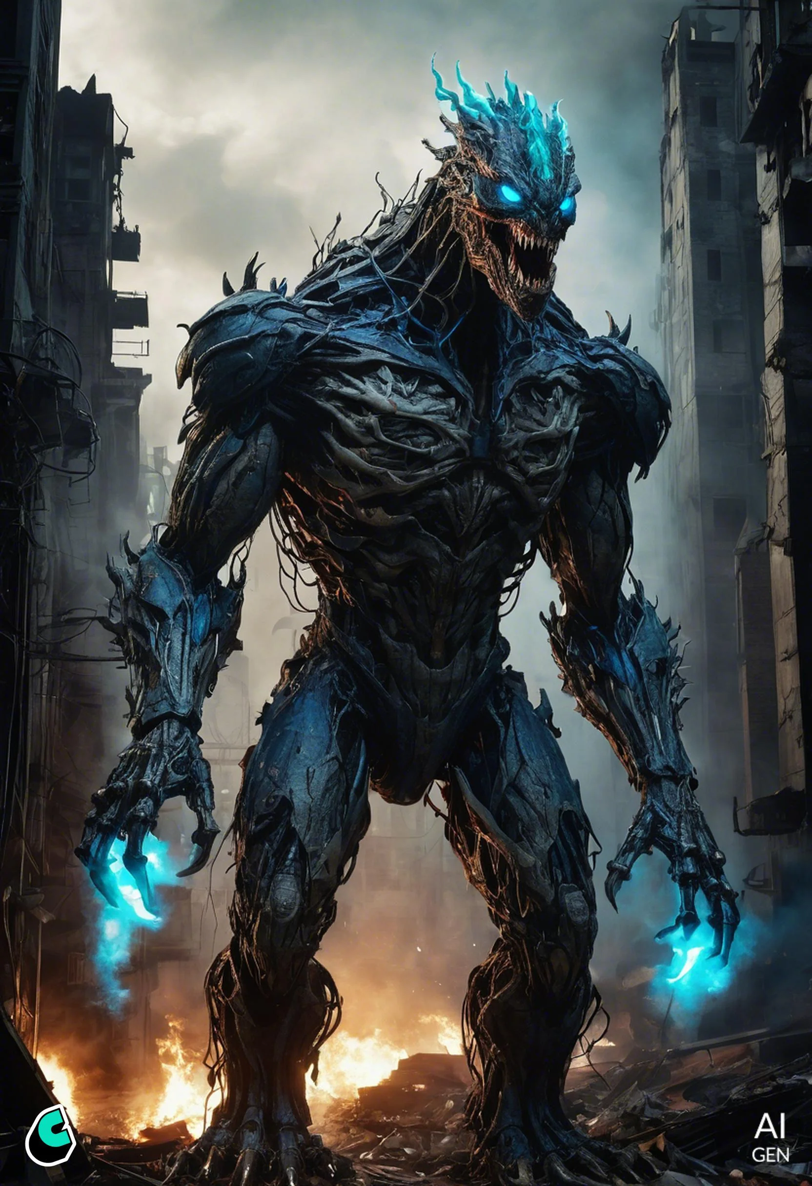 Half mech half skeleton kaiju picture 1 of 1
