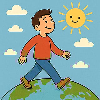 Walking on earth'