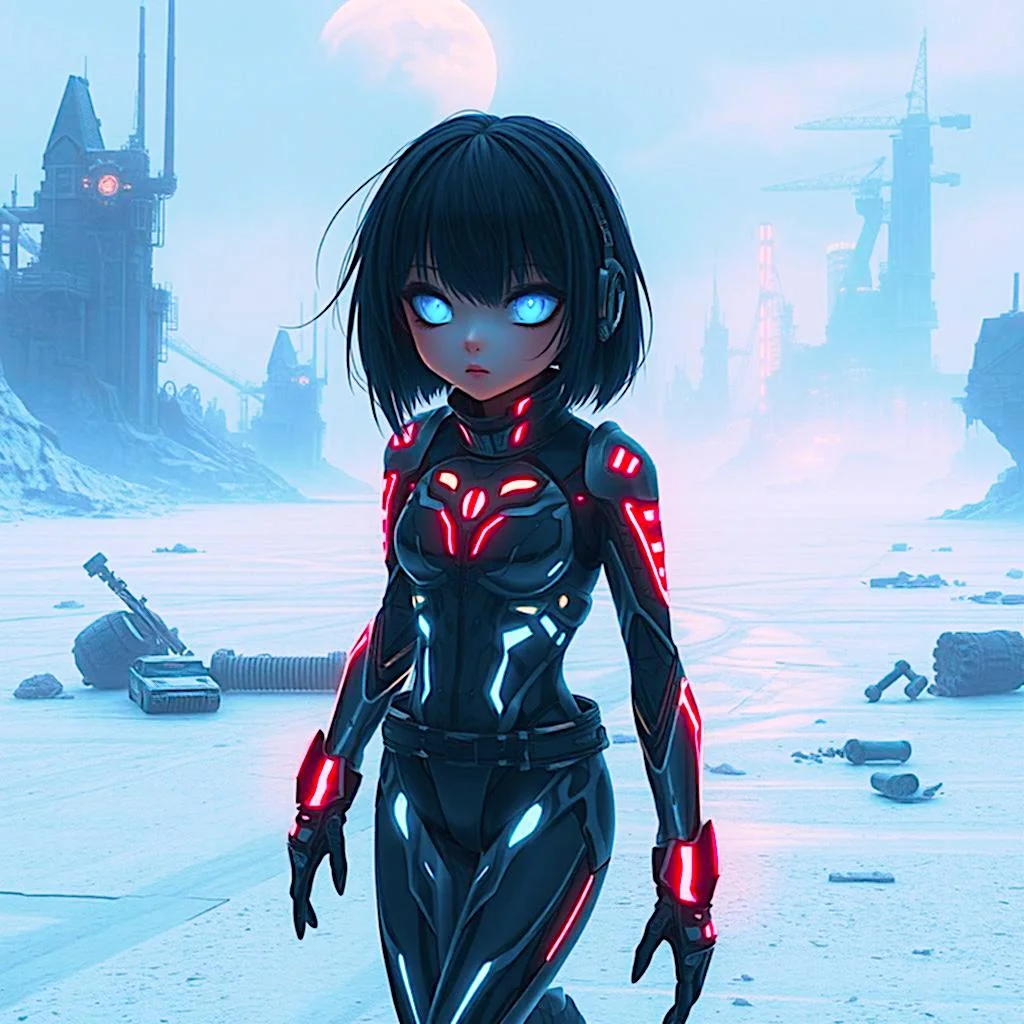 Cyberpunk girl on a frozen planet picture 1 of 1