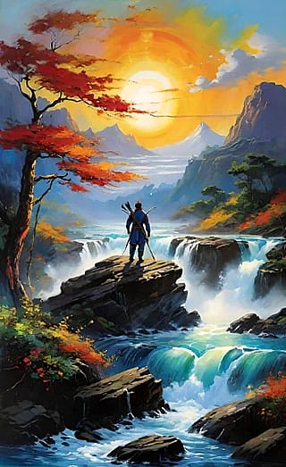 I asked for an image where water, earth, fire, and air collide, but I got this stunning natural landscape instead'
