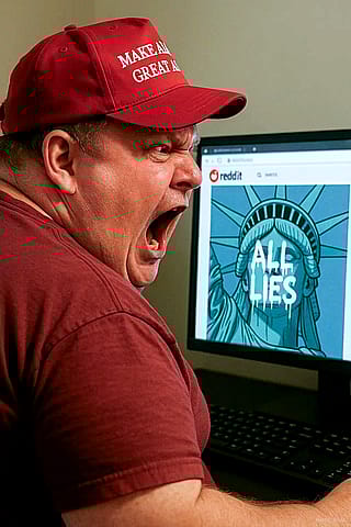 When I made a post earlier today with a few AI images that I felt represented our current situation in America right now. Boy, were they upset, lol.'