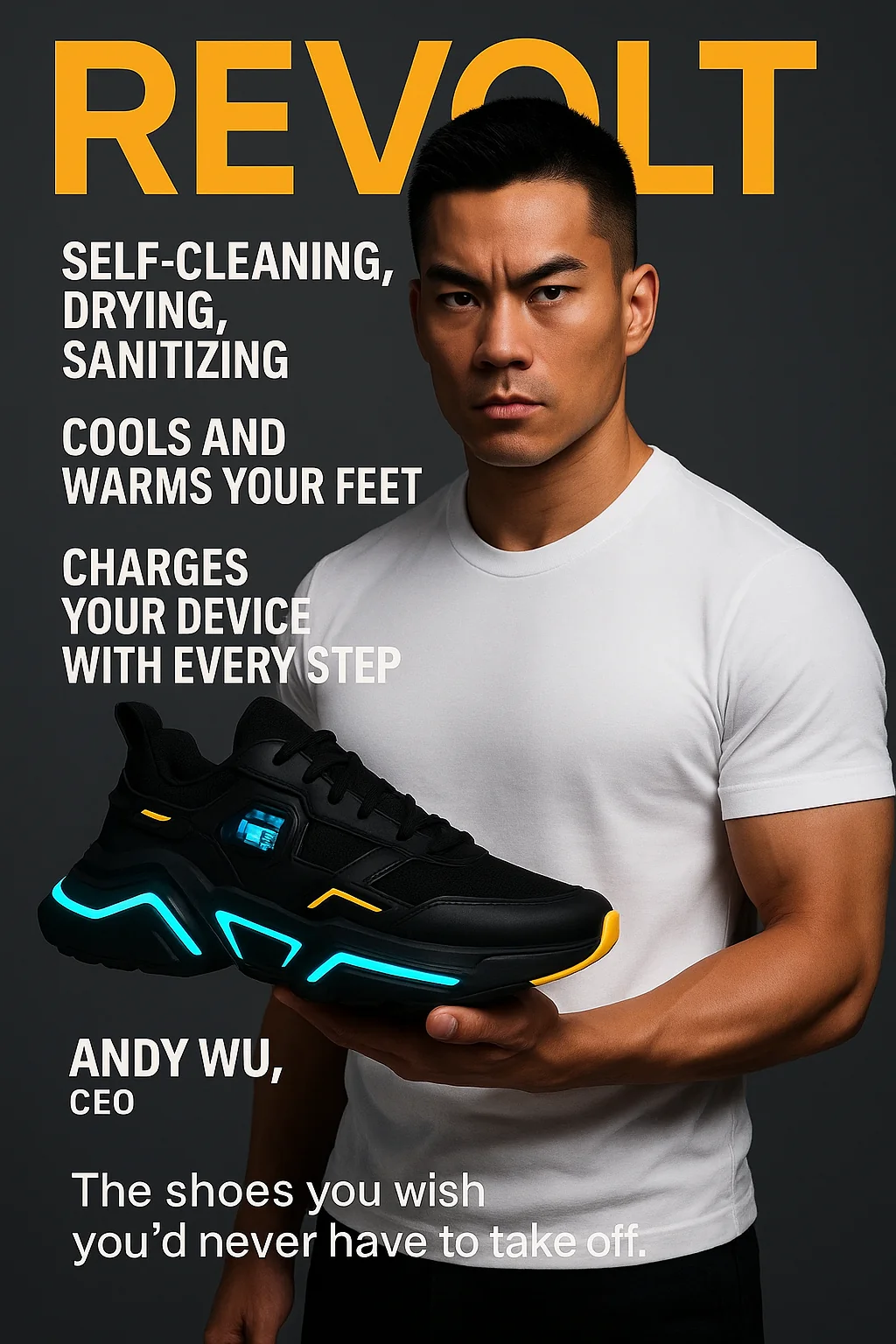 Concept: A self-cleaning, drying, sanitizing, shoes with AI-temperature control for maximum comfort. (2029) picture 1 of 1