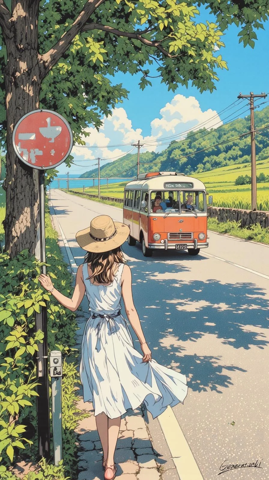 The Bus in Summer Colors / Phone Wallpaper Archives picture 1 of 1