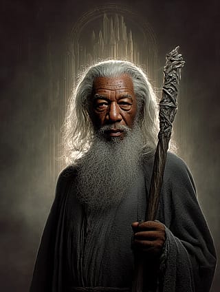 Morgan Freeman as Gandalf The Grey'