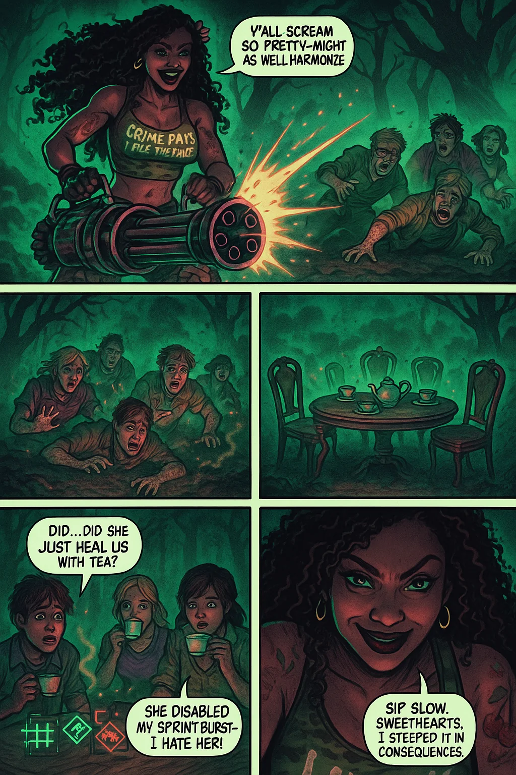 DBD oc and here is tiny comic of her picture 1 of 1