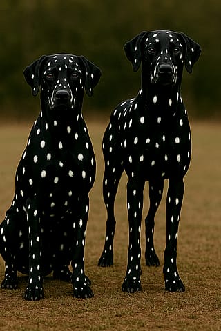 Concept: Meet the Onyx Dalmatian. The World's First Bioengineered Superbreed with Reversed Spots, Enhanced Intelligence, and Designer DNA for Perfect Temperament. (2043)'