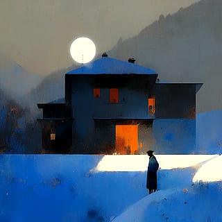 Sunrise in the shadowy mountains'