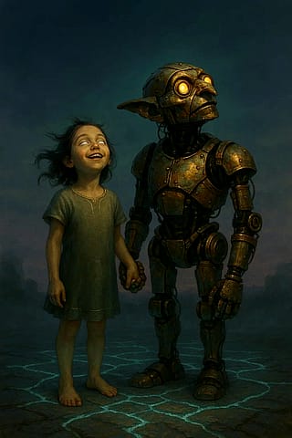 Goblin bot and his little cyborg pal.'