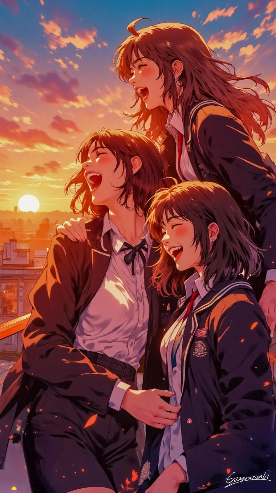 Friendship Bathed in Sunset / Phone Wallpaper Archives picture 1 of 1