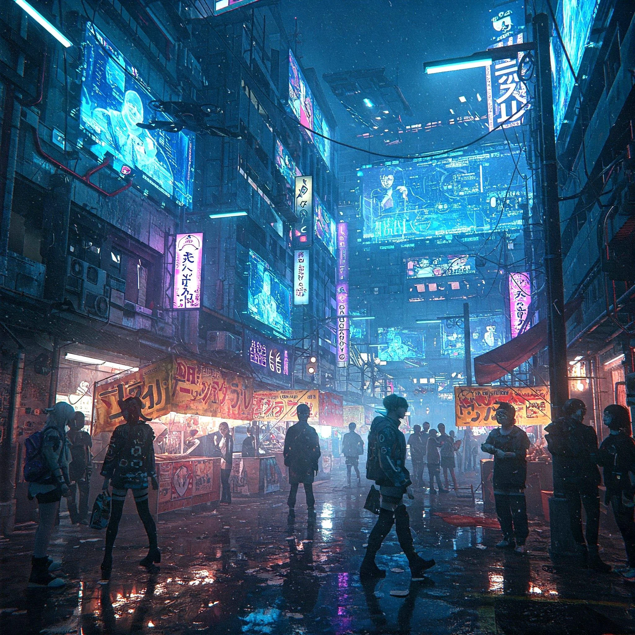 Neon lights and holograms in Japan. picture 1 of 6