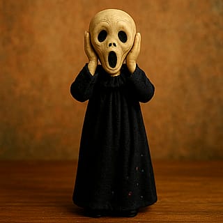 Scream painting figure, if it were made into a doll'