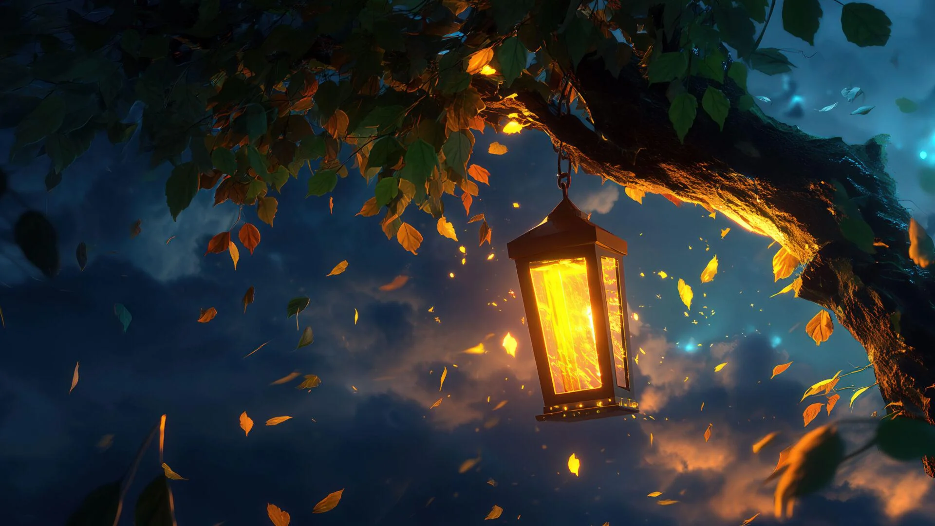 Glowing Lantern in Twilight Breeze picture 1 of 1