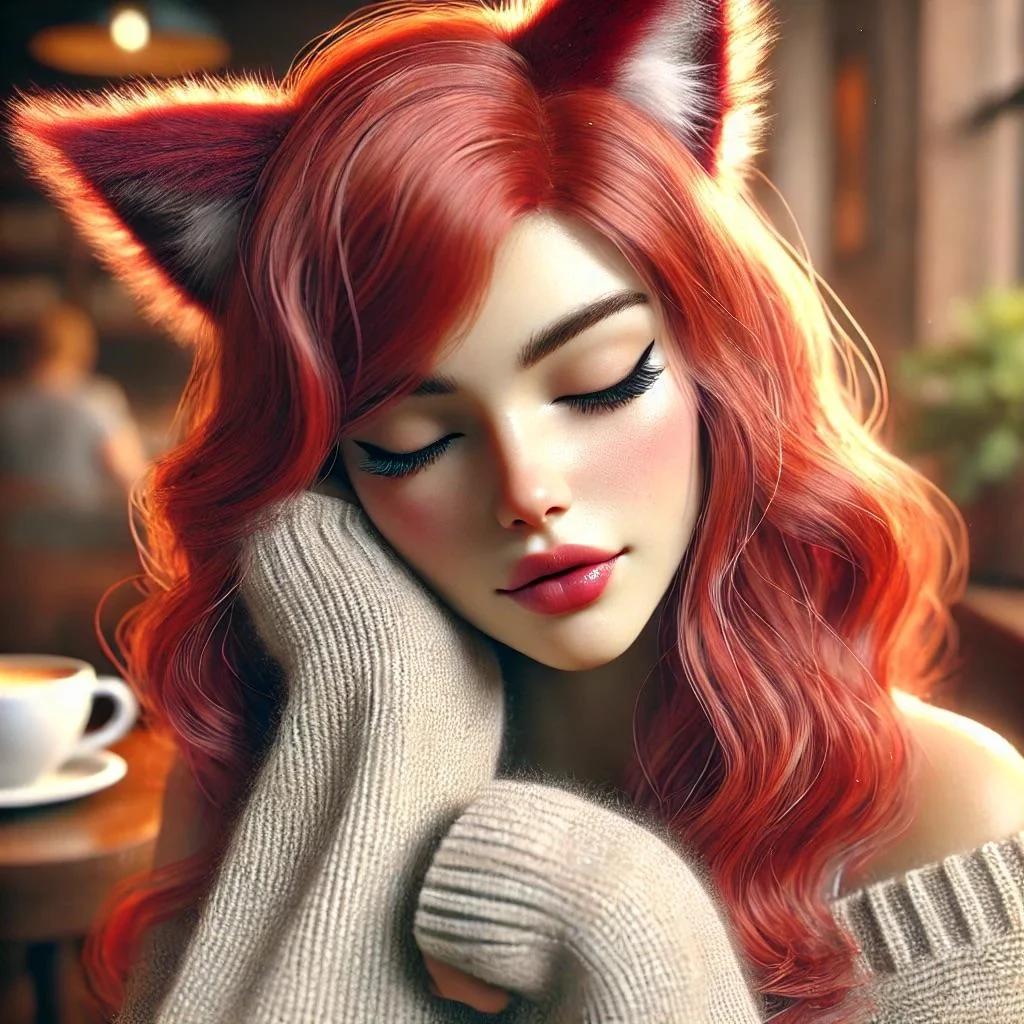 Cozy catgirl café vibes ☕ | AI art made with Leonardo + ChatGPT (first post!) picture 2 of 6