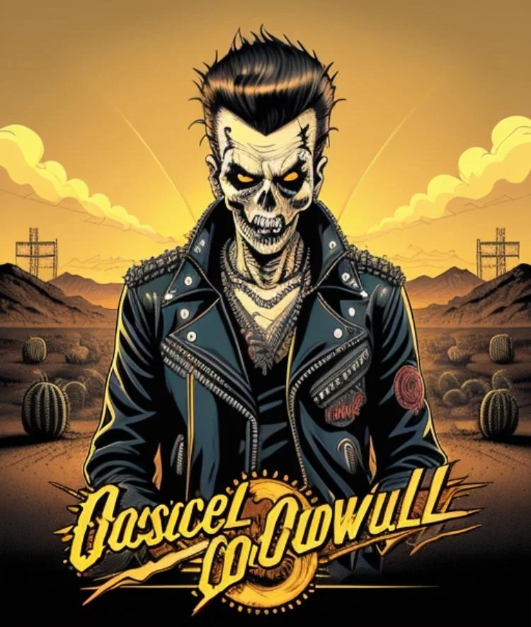 I was experimenting with Wild West Rockabilly Zombies in StarryAi. These were my favourite even with the imperfections of hands/guitars. picture 7 of 7