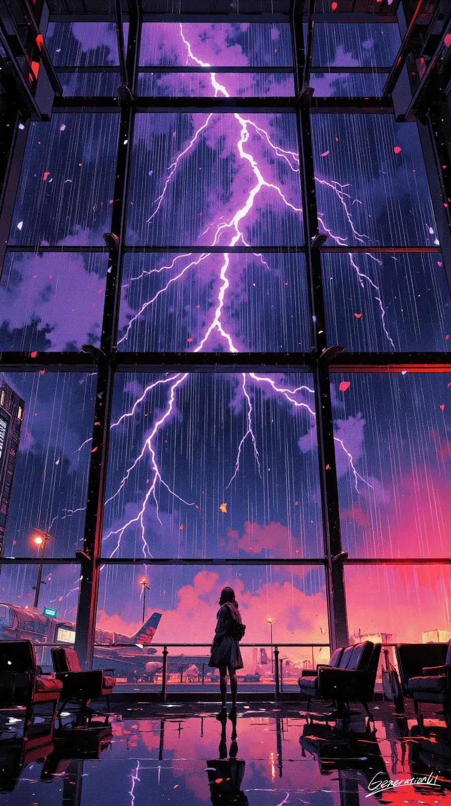 Thunderstorm at the Airport Lounge / Phone Wallpaper Archives picture 1 of 1