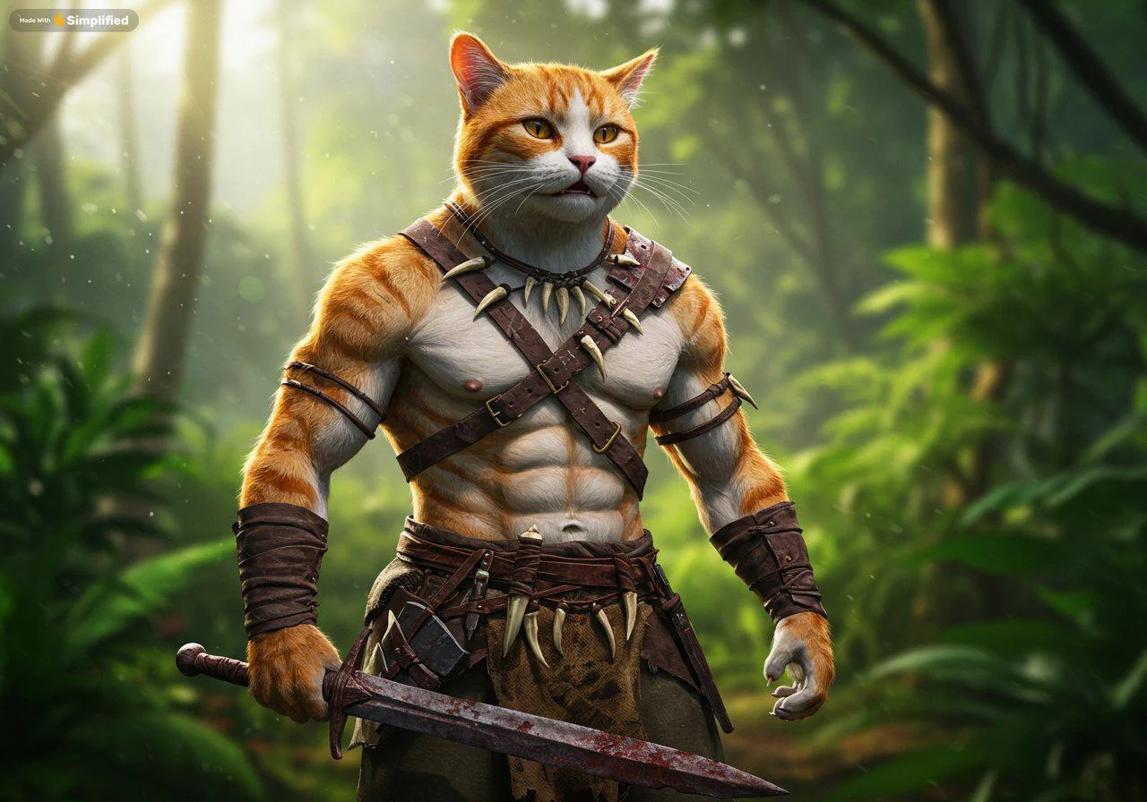 puss in jungle. Made by simplified picture 1 of 1