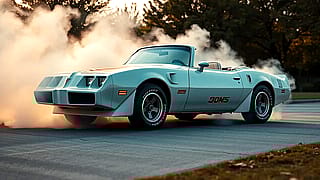 Can we all appreciate a classic ride? The convertible Firebird is wild'